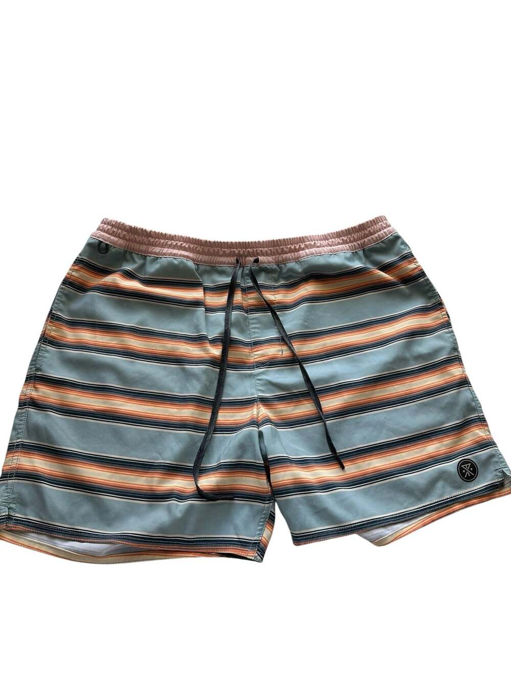 Roark Men’s XL Striped Board Shorts Swim Trunks Blue Pink Style RB396